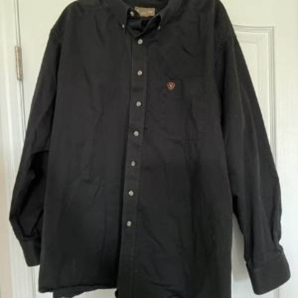 Men's long sleeved black cowboy western shirt Ariat